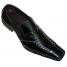 Zota Black With White Stitching Leather Shoes With Buckle G8681